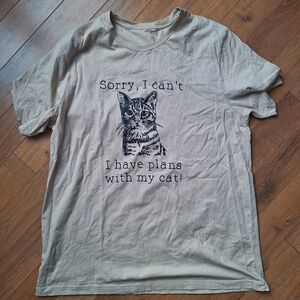 "Sorry I Cant, I Have Plans With My Cat" T-Shirt - XL